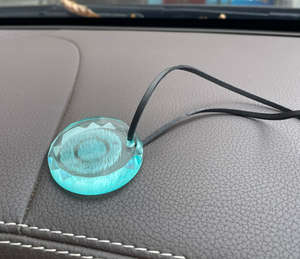 Dua Safar Round Crystal Car Hanging for Muslims with black thread