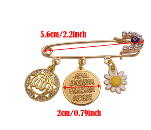 ALLAH name Gold colour Islamic Brooch Baby Pin