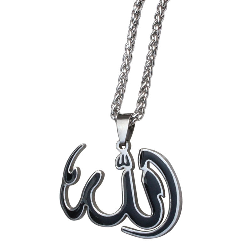 3D ALLAH name Islamic Necklace Pendant for Muslim in Black colour ...